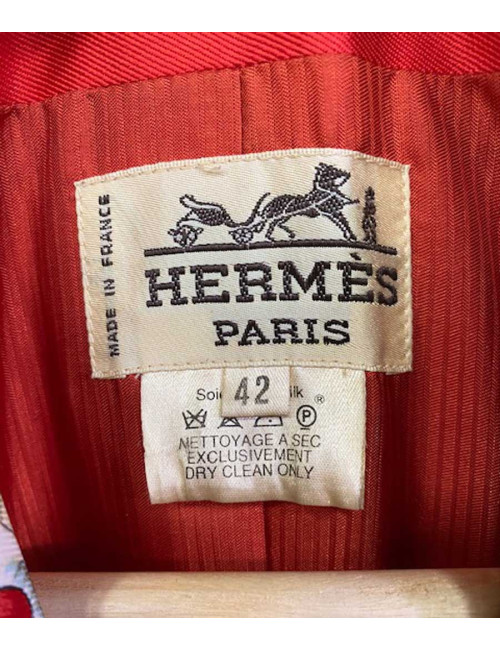 Veste HERMES La Corrida soie Vintage