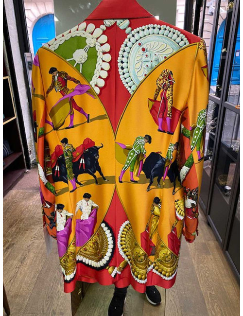 Veste HERMES La Corrida soie Vintage