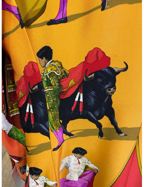 Veste HERMES La Corrida soie Vintage