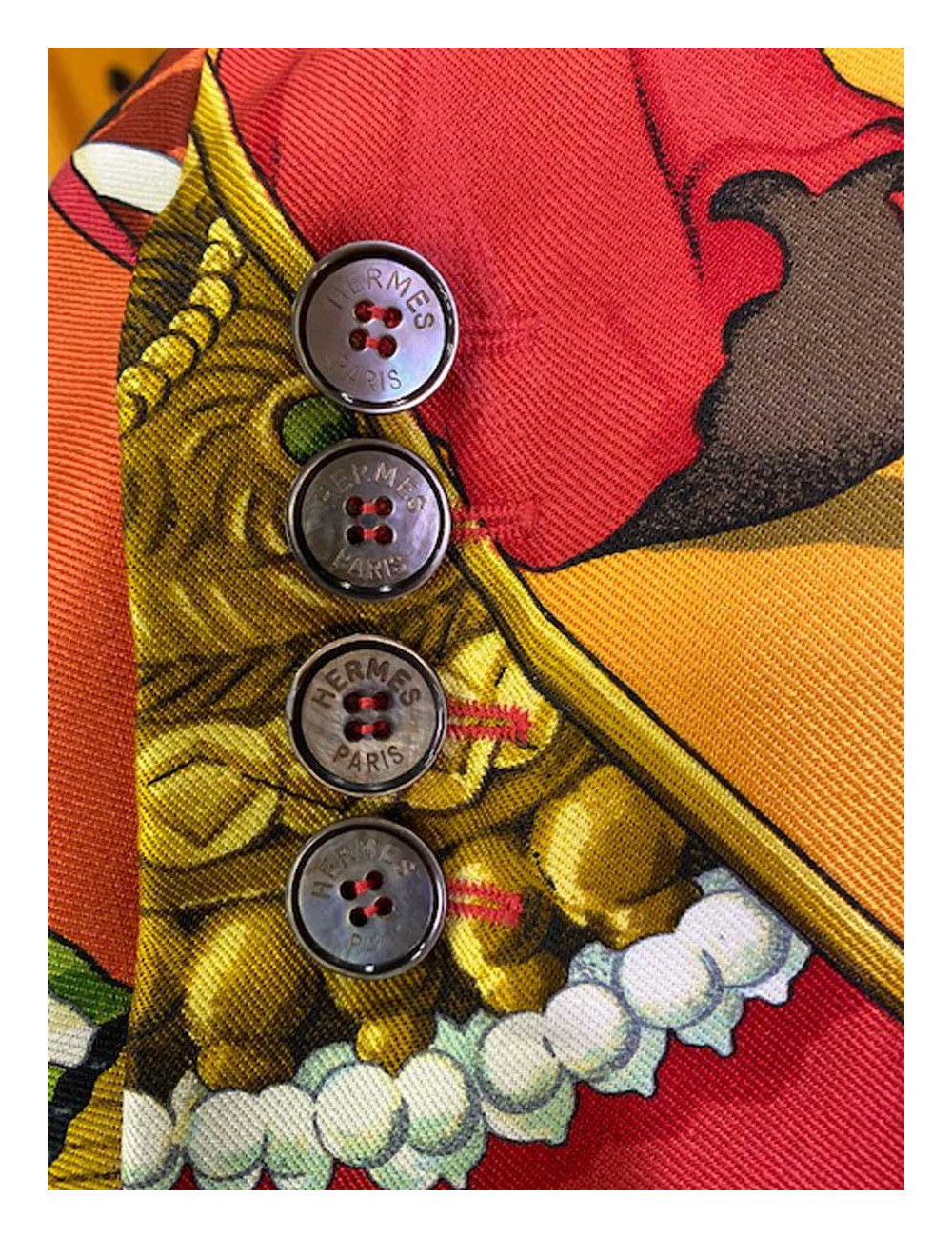 Veste HERMES La Corrida soie Vintage