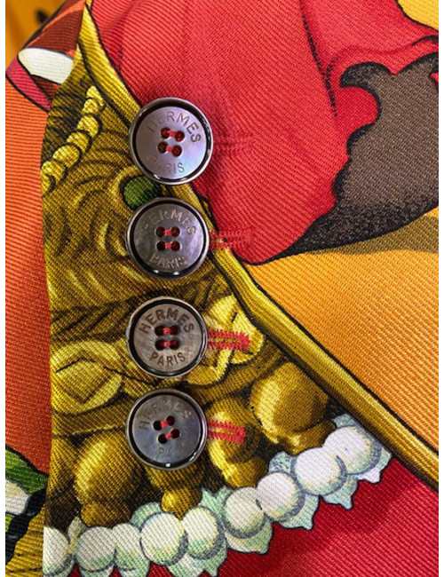 Veste HERMES La Corrida soie Vintage