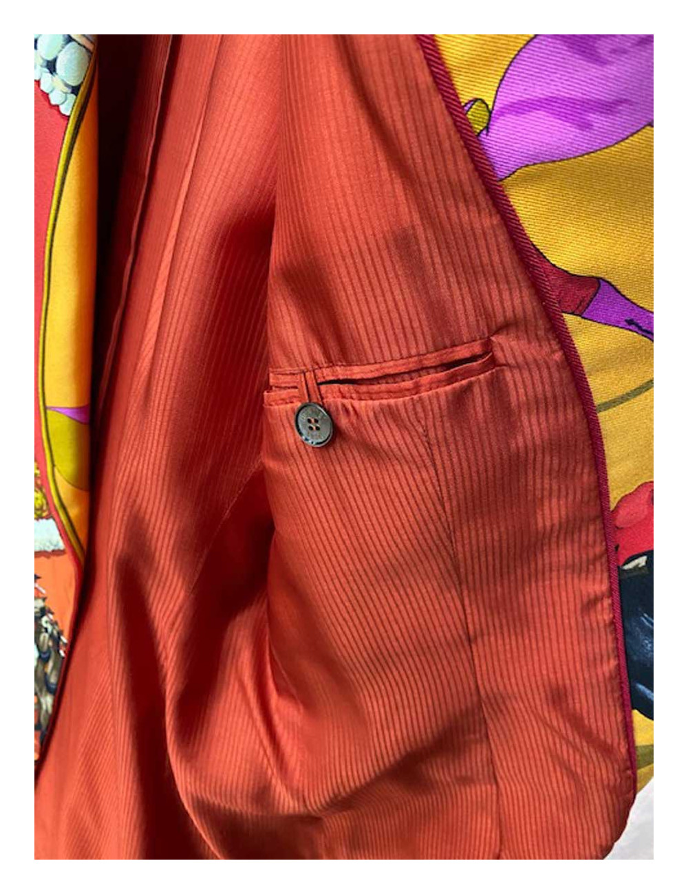 Veste HERMES La Corrida soie Vintage