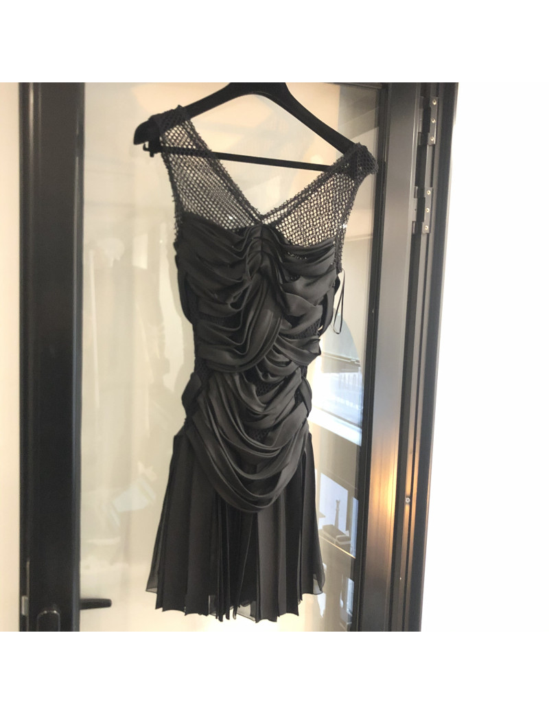 Robe de cocktail  T 38 LOUIS VUITTON soie noire