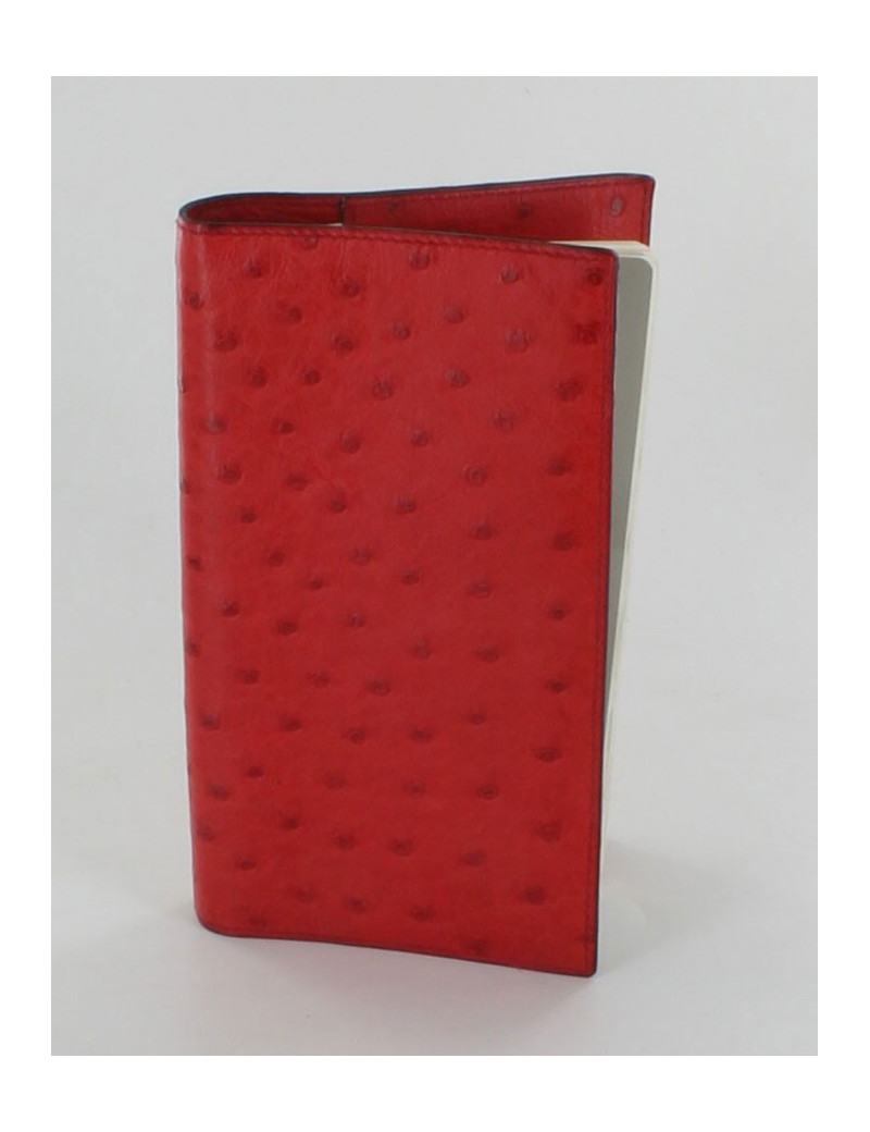 porte agenda HERMES en autruche rouge