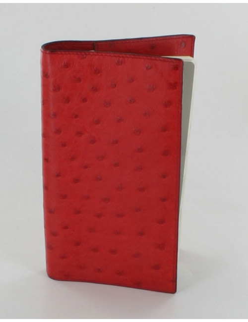 porte agenda HERMES en autruche rouge