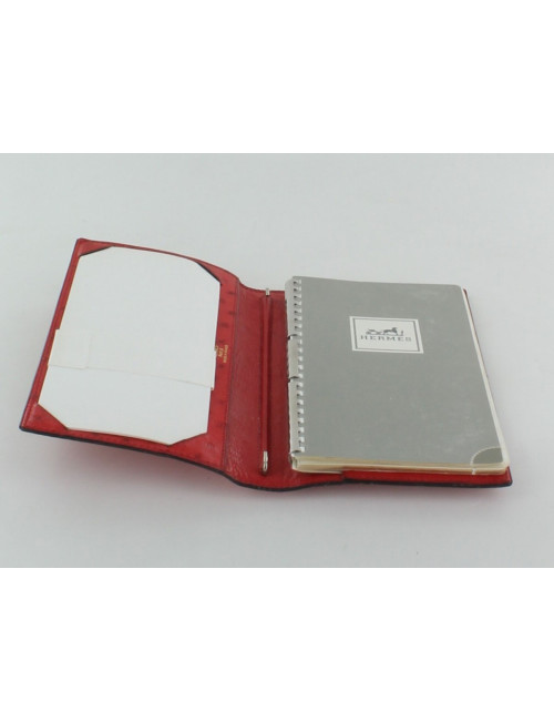 porte agenda HERMES en autruche rouge