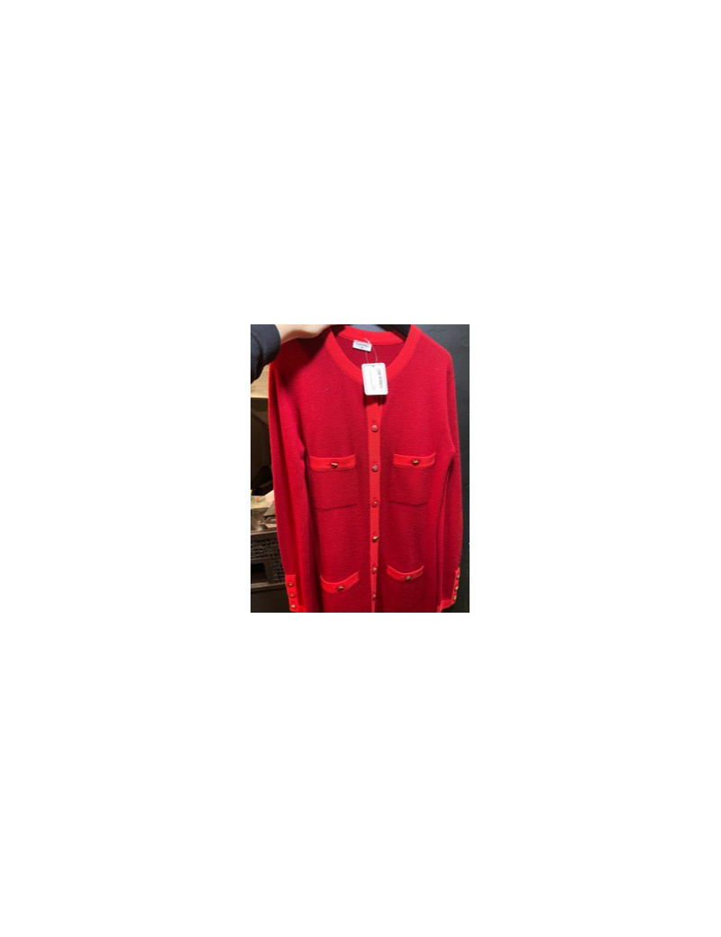 Long gilet CHANEL cachemire rouge 
