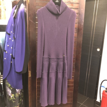 Robe CHANEL T 40 laine violette