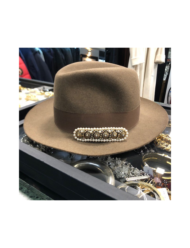 Barrette métal et perles nacrées sans marque