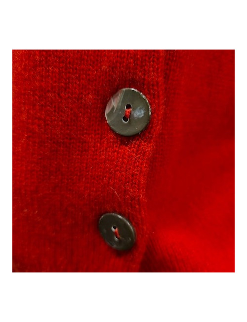 Gilet T  CHANEL  "Paris-Shanghai"en cachemire rouge 