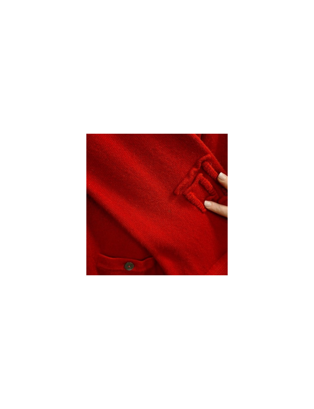 Gilet T  CHANEL  "Paris-Shanghai"en cachemire rouge 