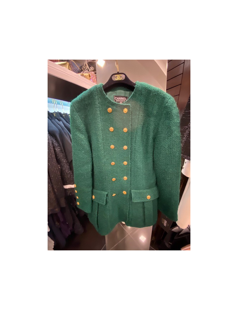 Veste CHANEL Vintage tweed vert