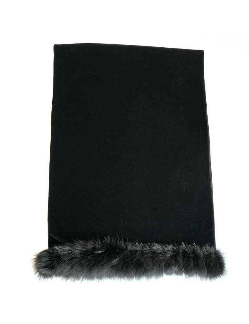 Châle YSL velours réversible noir et marron