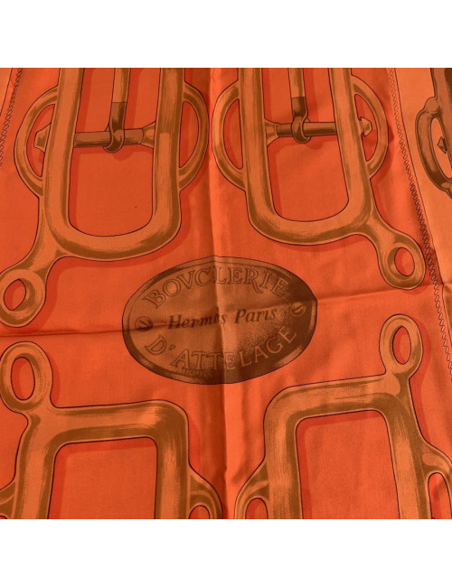 Châle HERMES Bouclerie d'attelage orange