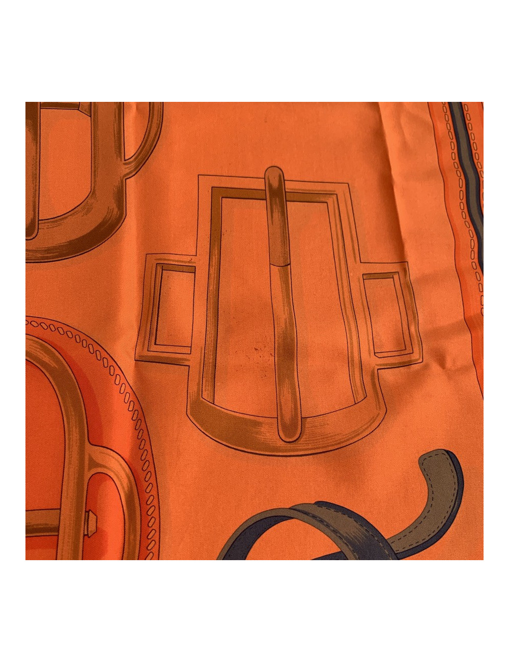Châle HERMES Bouclerie d'attelage orange