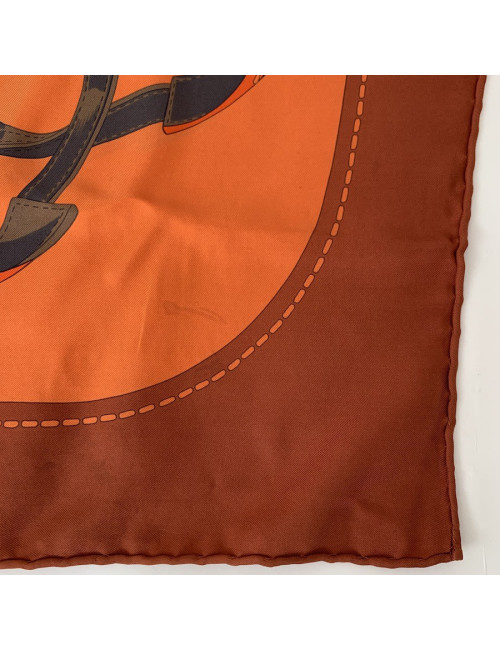 Châle HERMES Bouclerie d'attelage orange