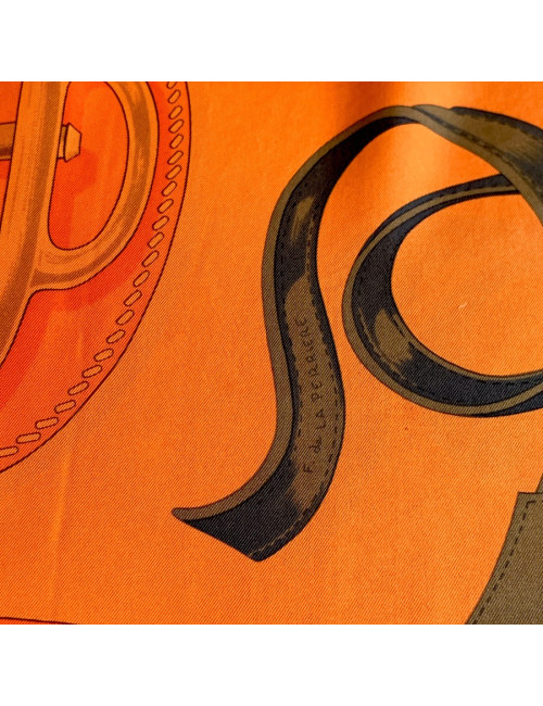 Châle HERMES Bouclerie d'attelage orange