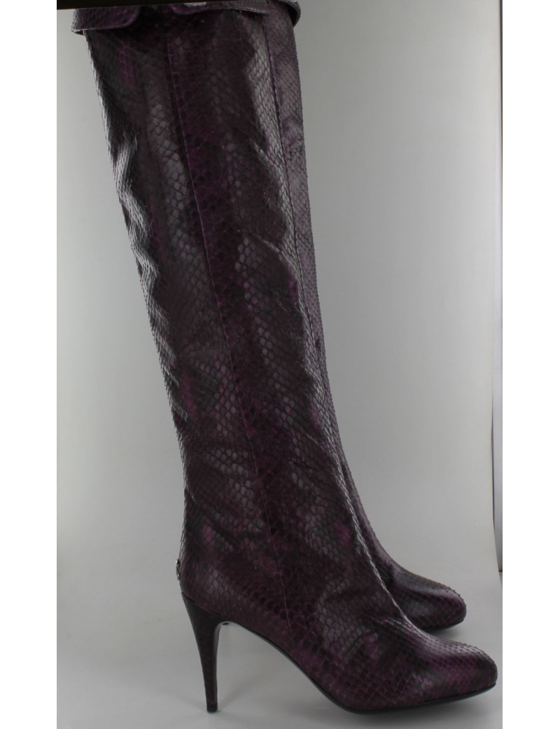 Bottes CHANEL t 38.5 python violet