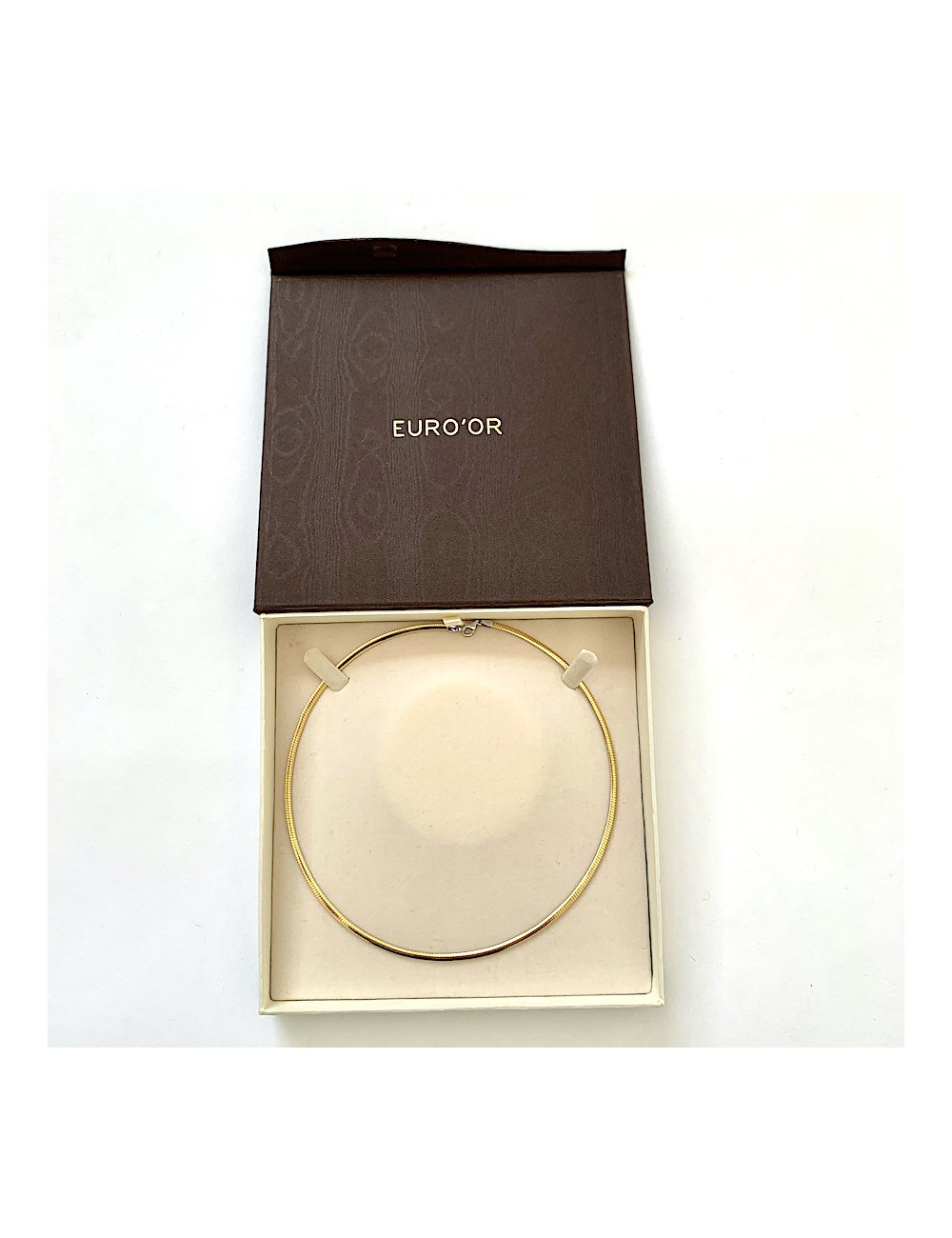 Flat Mesh Necklace in White and Yellow Gold