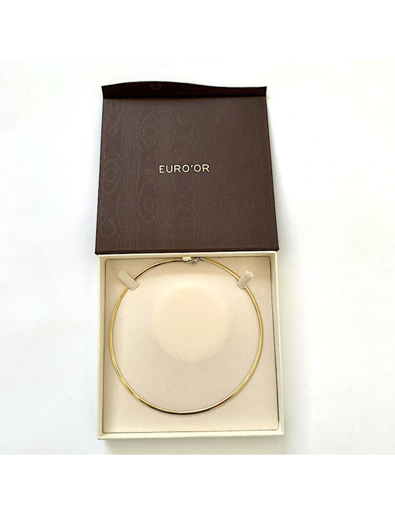 Collier plat en or blanc et or jaune