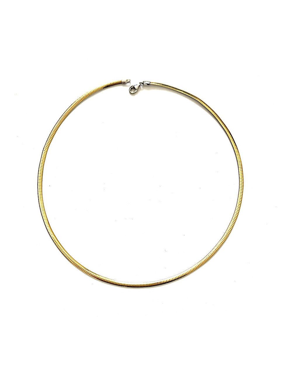 Flat Mesh Necklace in White and Yellow Gold