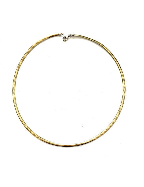 Flat Mesh Necklace in White and Yellow Gold