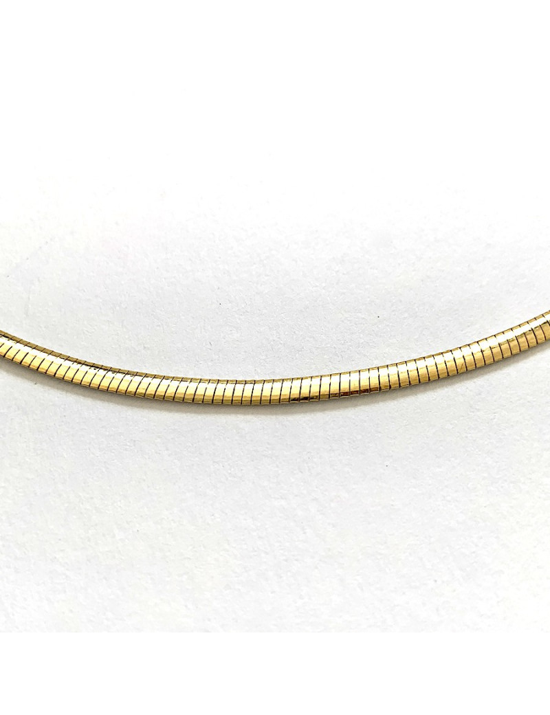 Collier plat en or blanc et or jaune