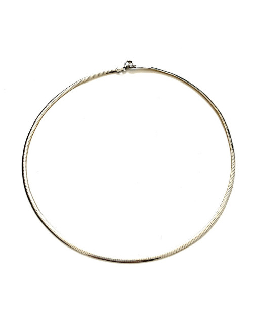 Flat Mesh Necklace in White and Yellow Gold