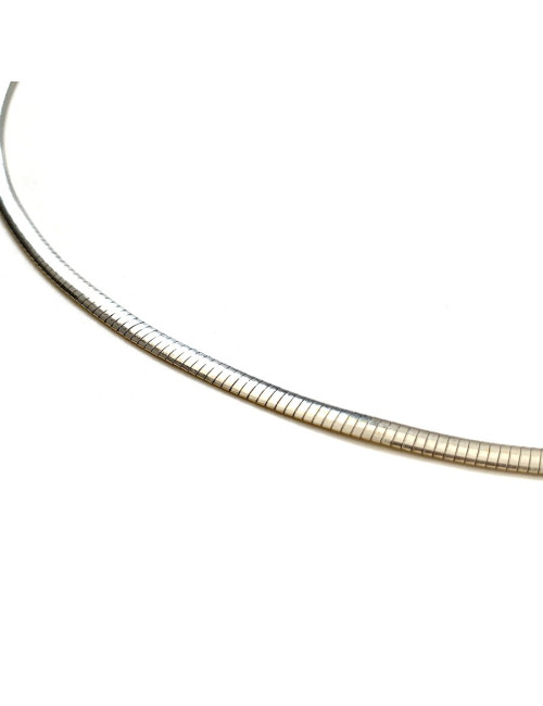 Flat Mesh Necklace in White and Yellow Gold