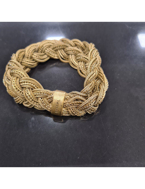 Bracelet tressé chaînes CHANEL en métal doré