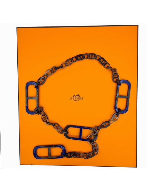 Collier HERMES chaîne d'ancre et laque 