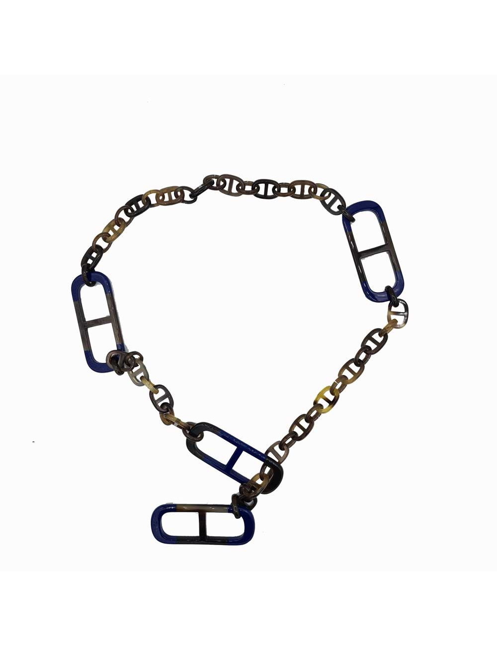Collier HERMES chaîne d'ancre et laque 