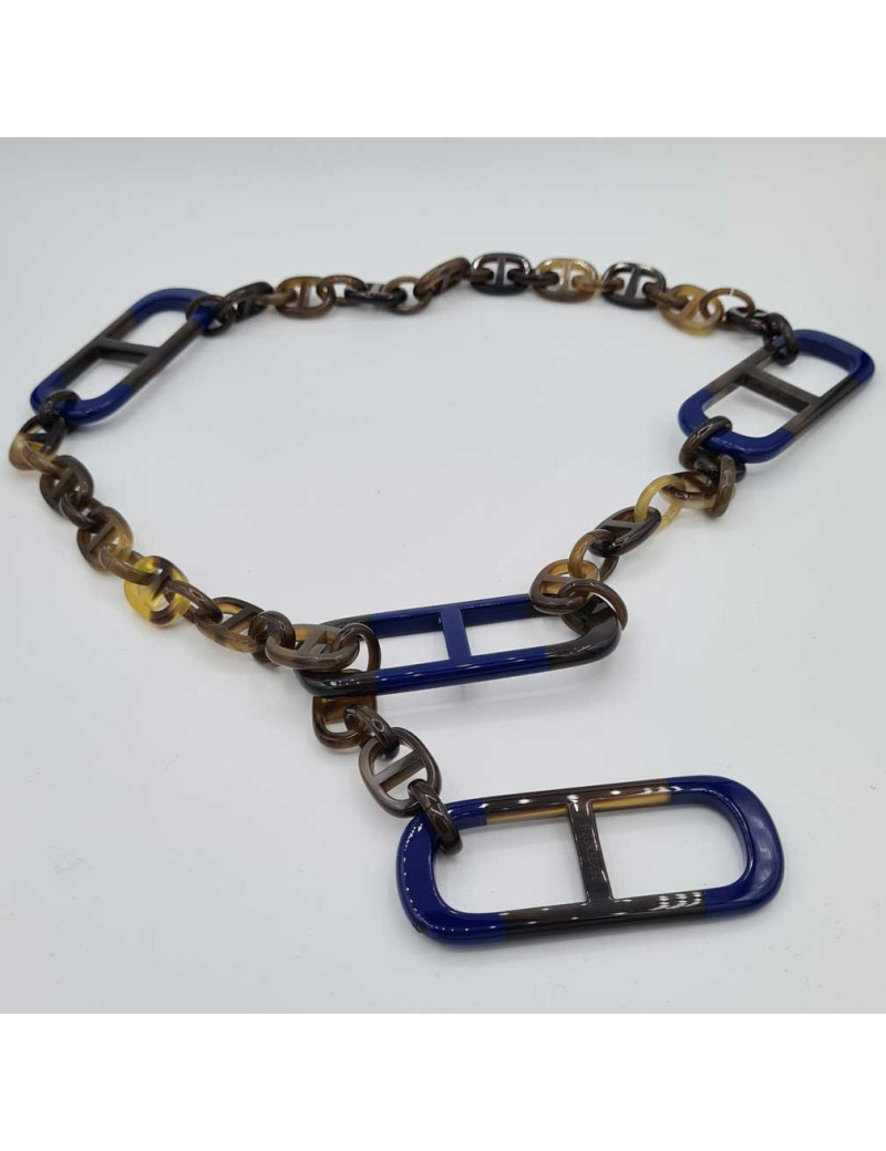 Collier HERMES chaîne d'ancre et laque 