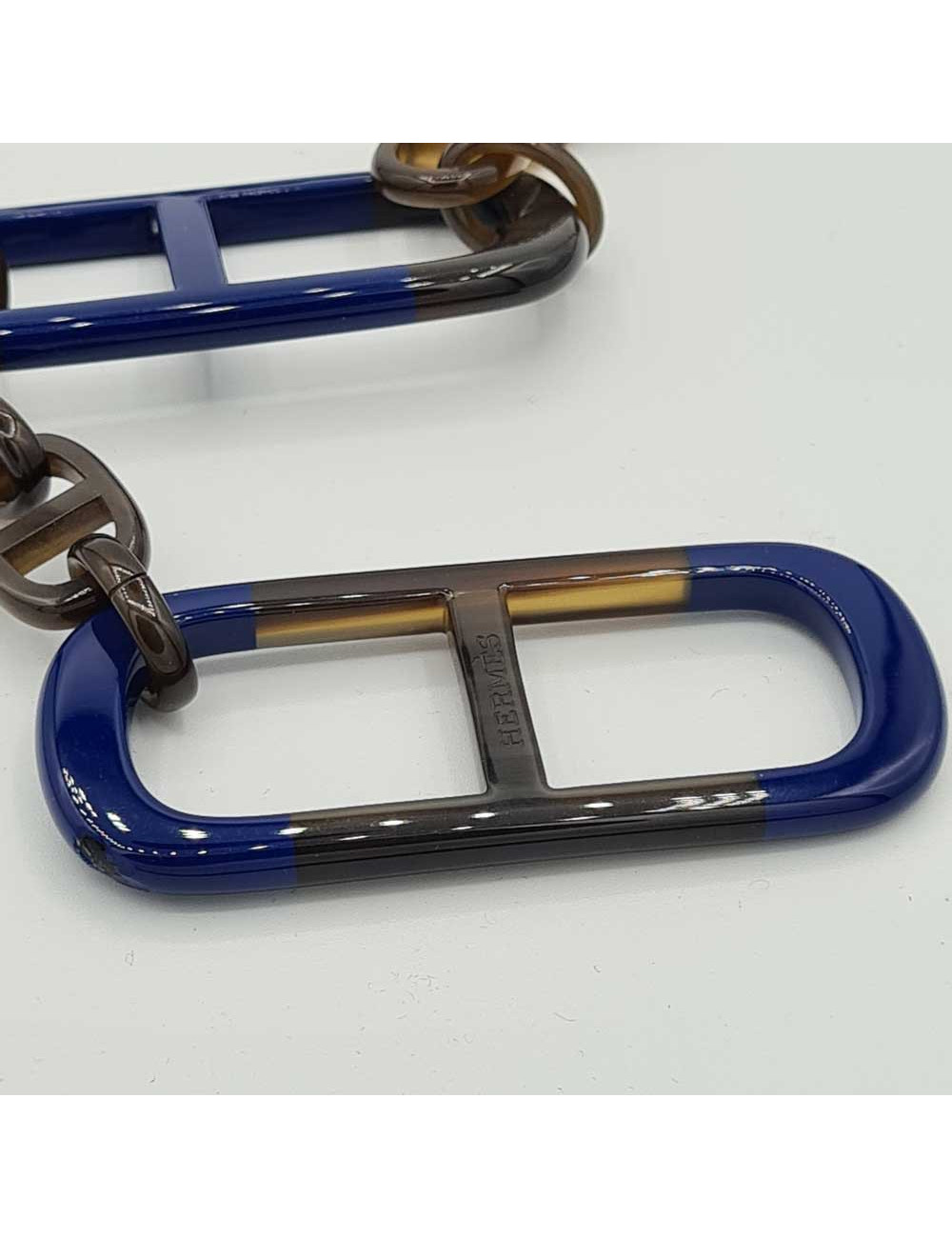 Collier HERMES chaîne d'ancre et laque 