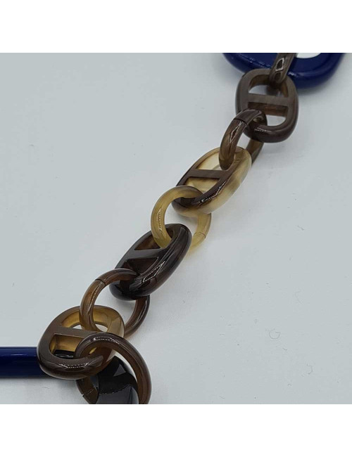 Collier HERMES chaîne d'ancre et laque 