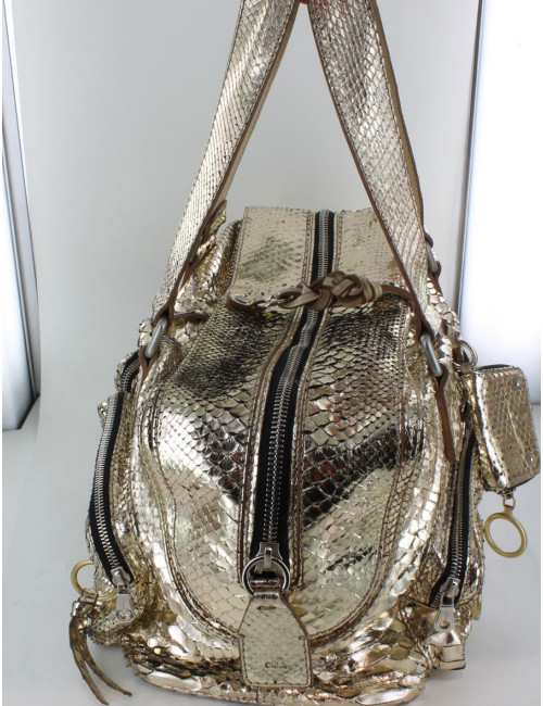 Sac CHLOE en python or pâle