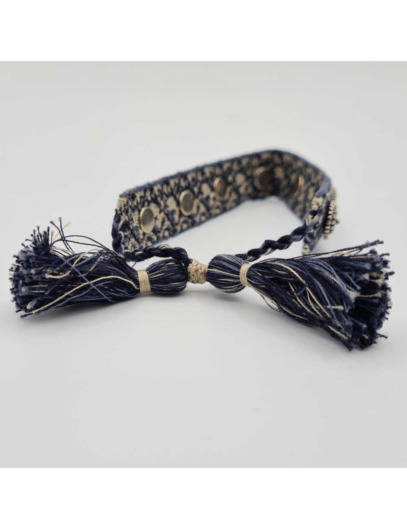 Bracelets DIOR oblique en coton bleu oblique