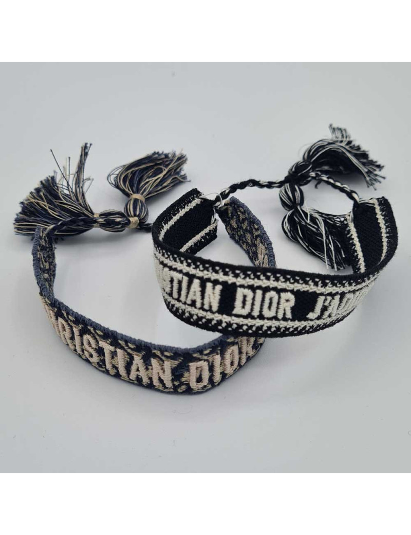 Set Bracelets DIOR j'Adior en cton oblique bleu marine