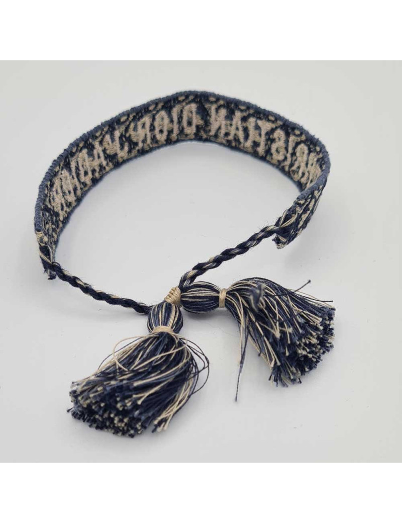 Set Bracelets DIOR j'Adior en coton oblique bleu marine