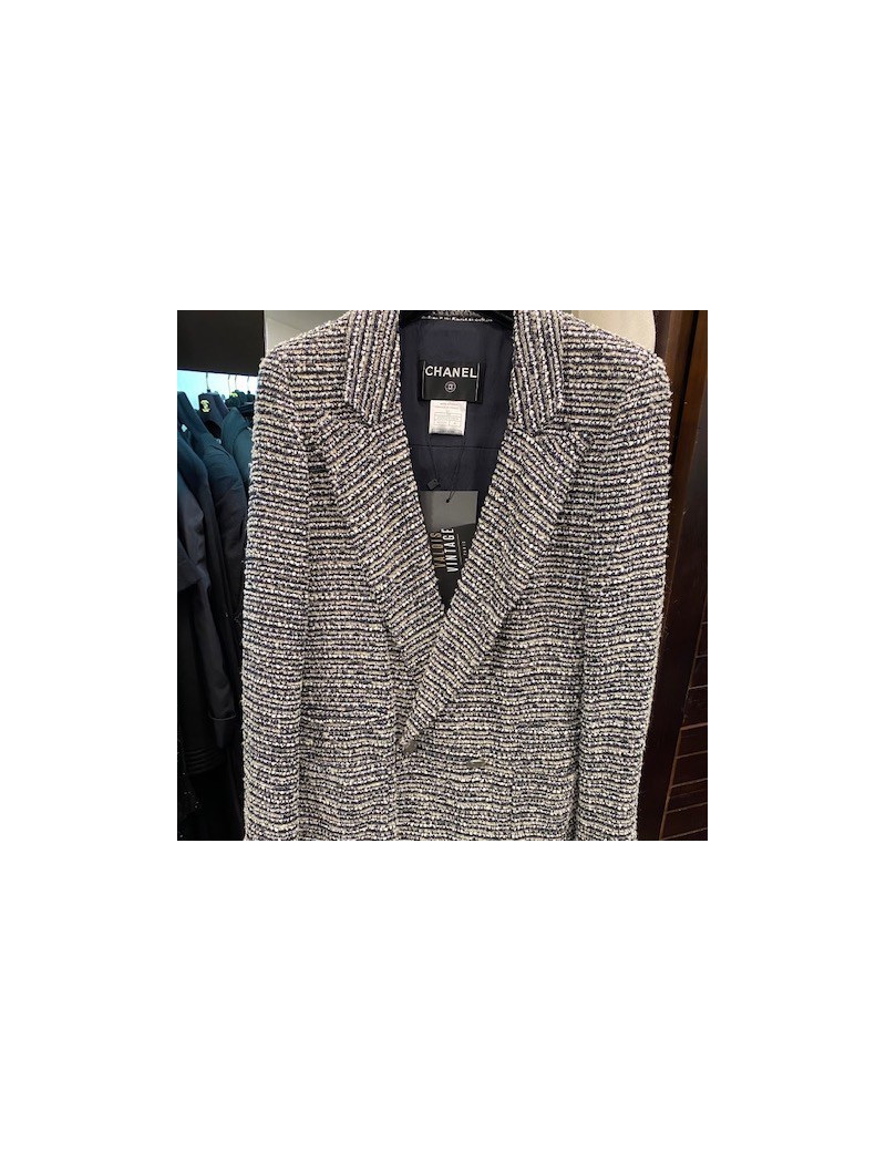 Veste T 40 CHANEL blanc noir et fils d'or