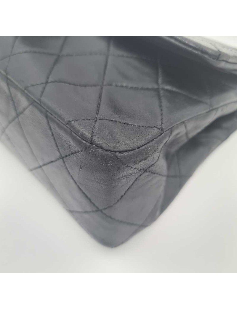 Sac classique CHANEL double rabat noir