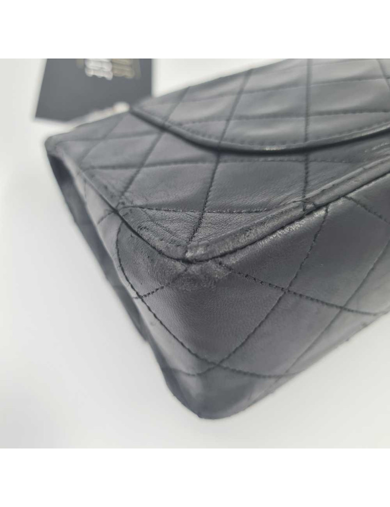 Sac classique CHANEL double rabat noir