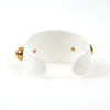 GOOSSENS Cuff Bracelet in White Resin and Rock Crystal Cabochons