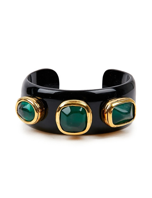 GOOSSENS three emerald cabochon cuff
