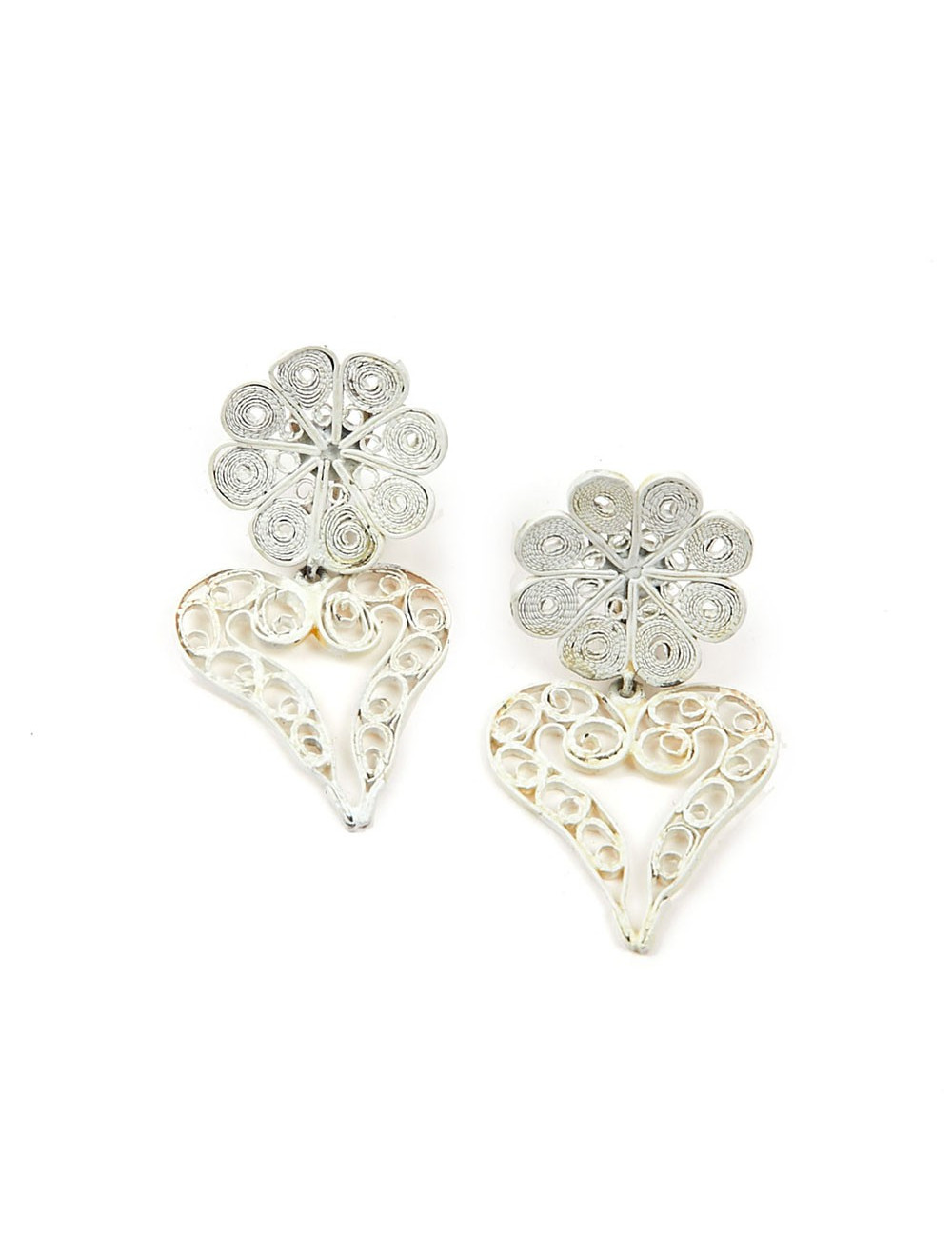 GOOSSENS heart pendant clip-on earrings