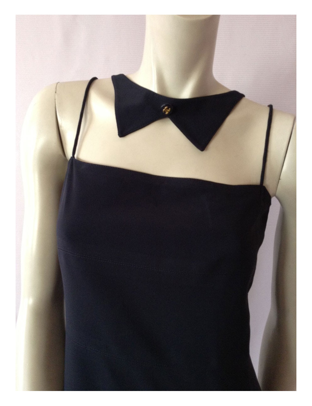 robe CHANEL t 42 bleu marine