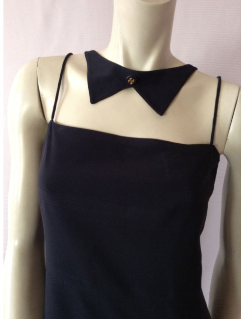 robe CHANEL t 42 bleu marine
