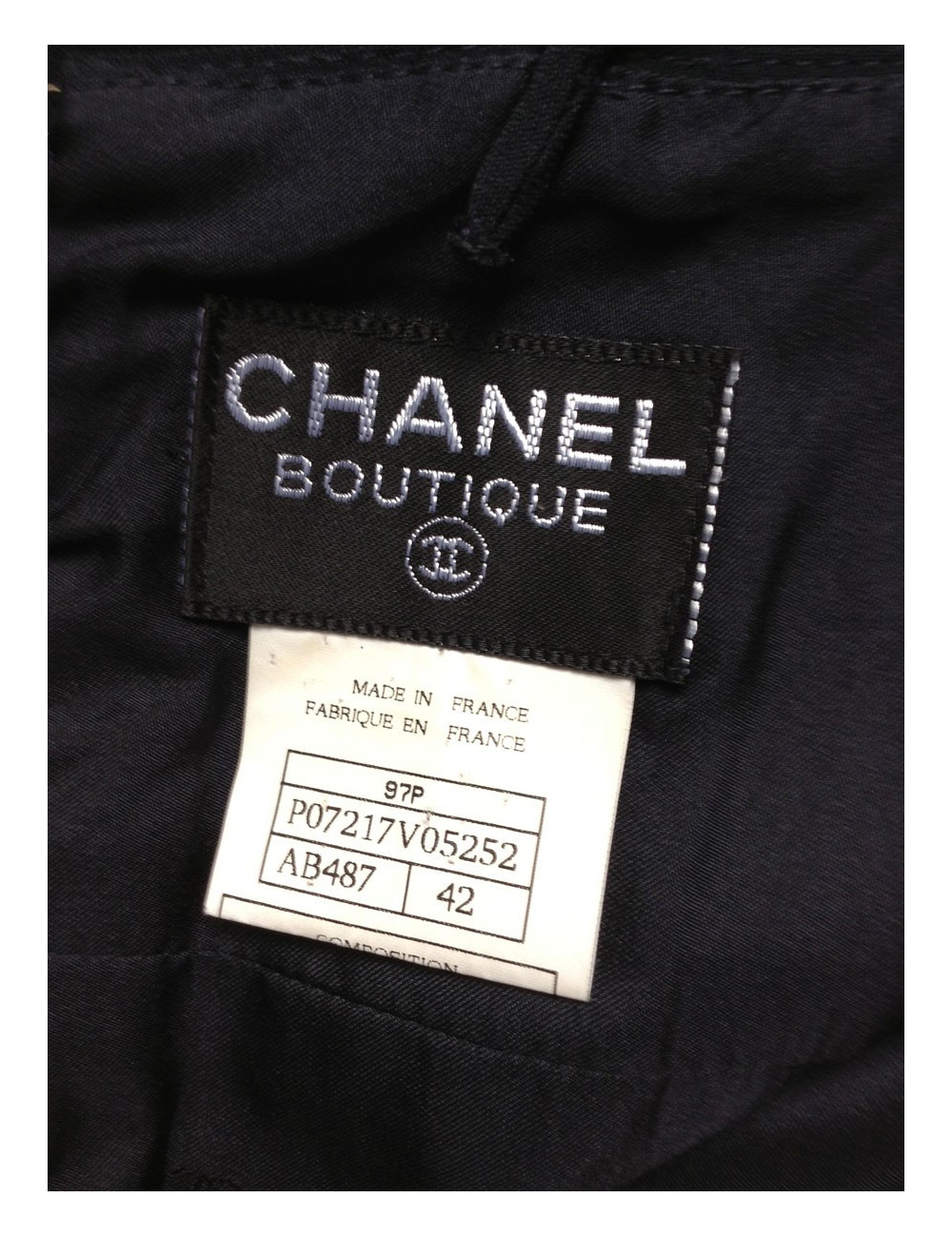 robe CHANEL t 42 bleu marine