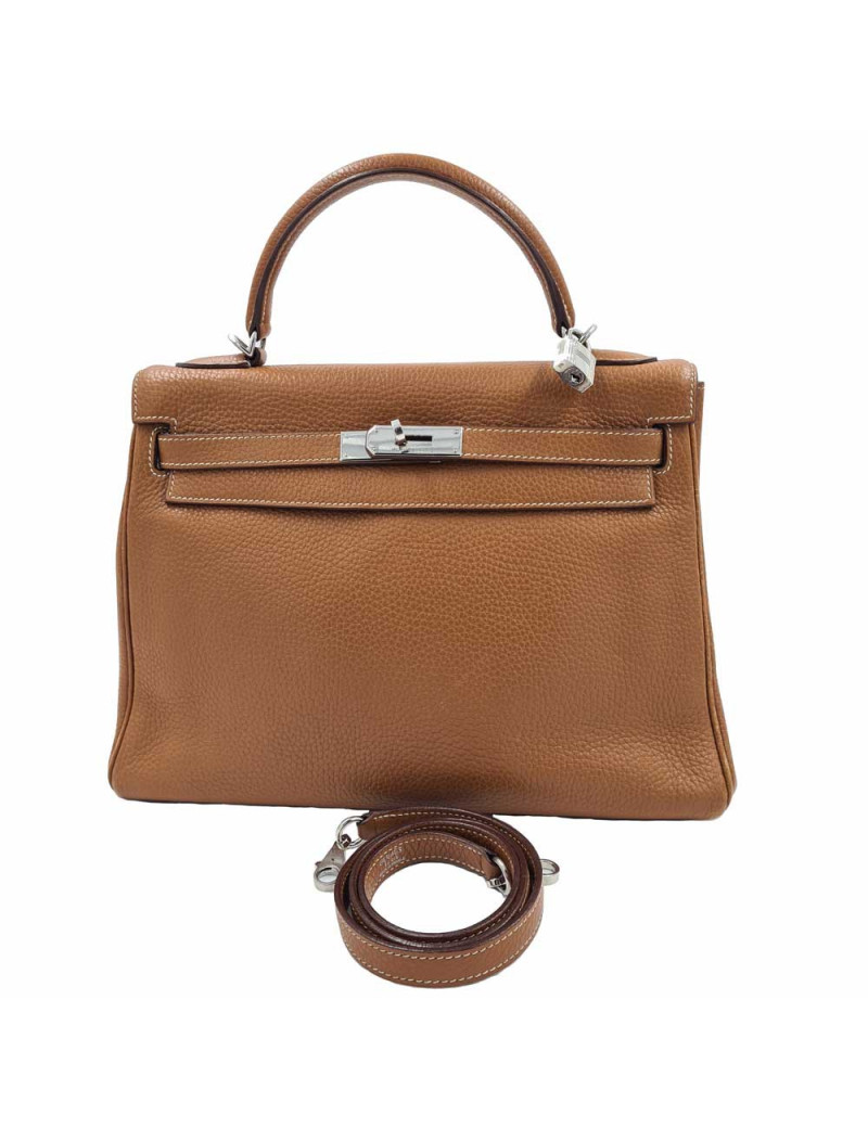Sac HERMES KELLY II en cuir togo gold 