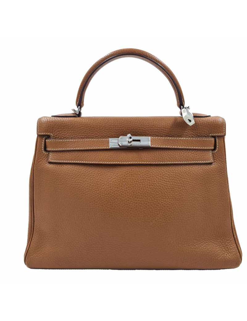 Sac HERMES KELLY II en cuir togo gold 